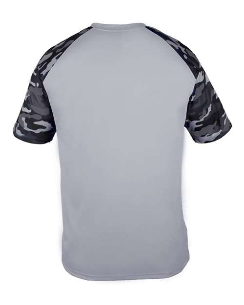 Badger 2141 Youth Camo Sport T-Shirt - Silver/ Black Camo - back