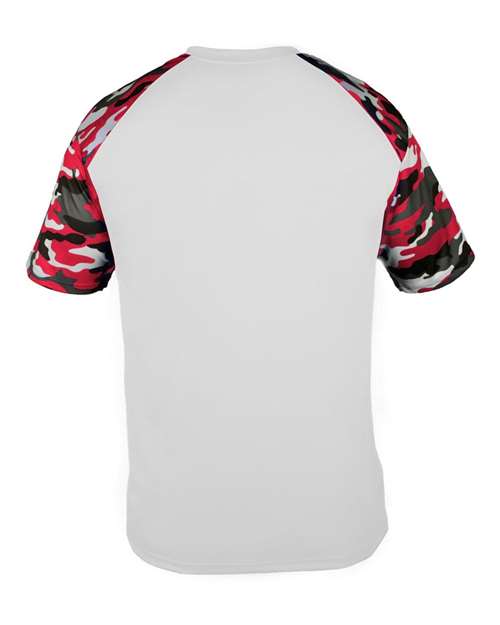 Badger 2141 Youth Camo Sport T-Shirt - White/ Red Camo - back