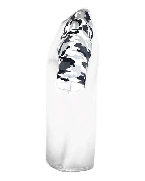 Badger 2141 Youth Camo Sport T-Shirt - White/ White Camo - side