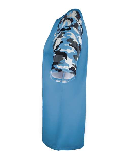 Badger 2141 Youth Camo Sport T-Shirt - Columbia Blue/ Columbia Blue Camo - side