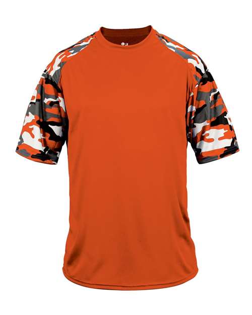 Badger 2141 Youth Camo Sport T-Shirt - Burnt Orange/ Burnt Orange Camo - front