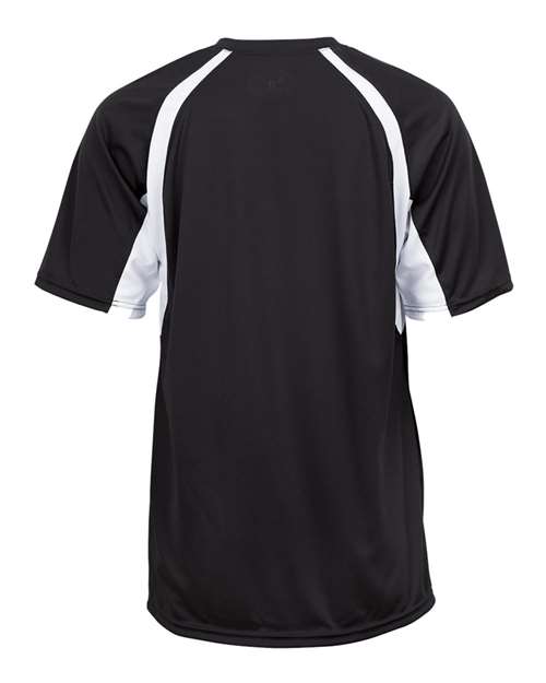 Badger 2144 Youth B-Core Hook T-Shirt - Black/ White - back