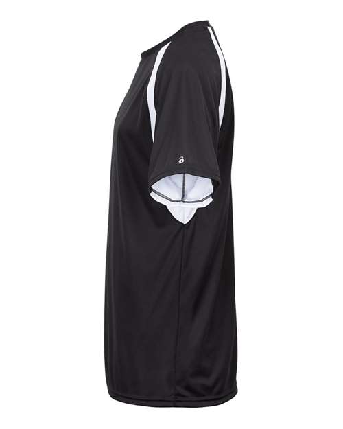 Badger 2144 Youth B-Core Hook T-Shirt - Black/ White - side