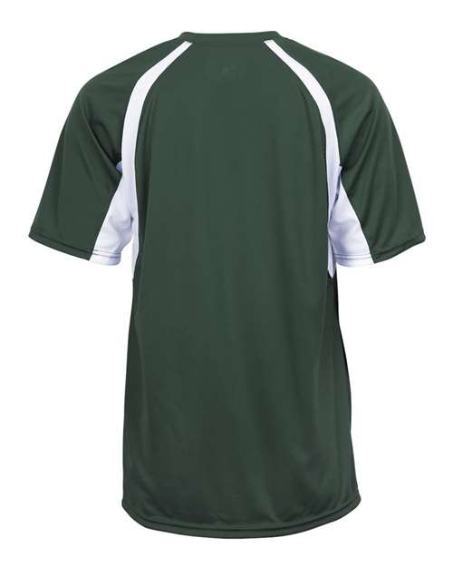 Badger 2144 Youth B-Core Hook T-Shirt - Forest/ White - back