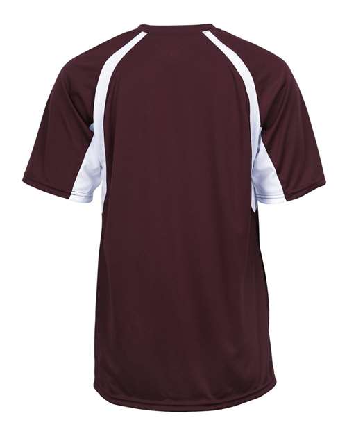 Badger 2144 Youth B-Core Hook T-Shirt - Maroon/ White - back