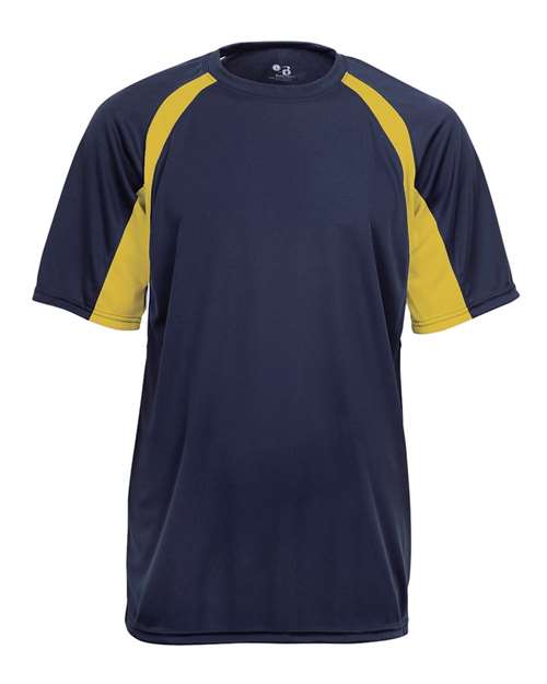 Badger 2144 Youth B-Core Hook T-Shirt - Navy/ Gold - front