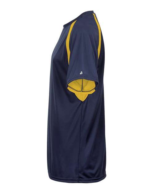 Badger 2144 Youth B-Core Hook T-Shirt - Navy/ Gold - side