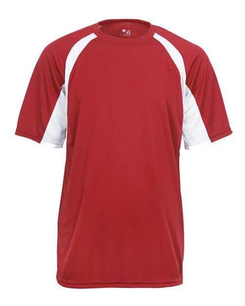 Badger 2144 Youth B-Core Hook T-Shirt - Red/ White - front