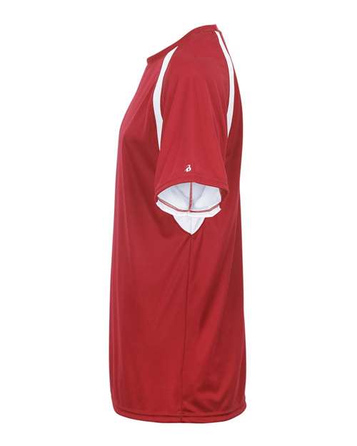Badger 2144 Youth B-Core Hook T-Shirt - Red/ White - side