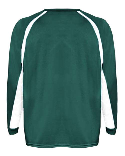 Badger 2154 Youth B-Core Hook Long Sleeve T-Shirt - Forest/ White - back