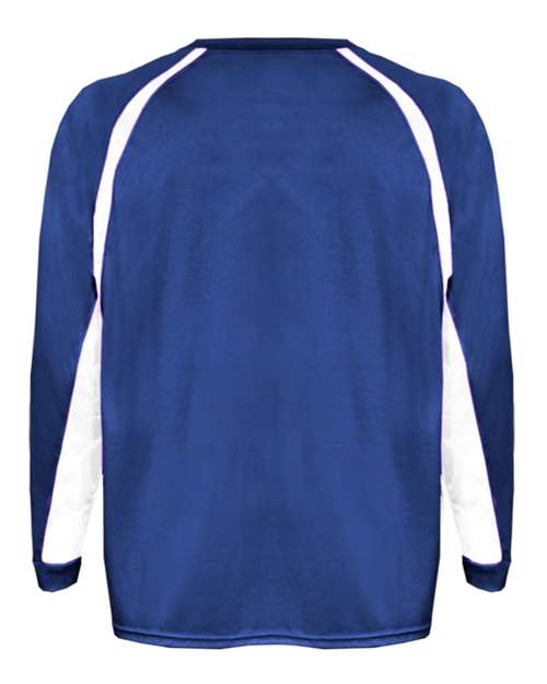 Badger 2154 Youth B-Core Hook Long Sleeve T-Shirt - Royal/ White - back