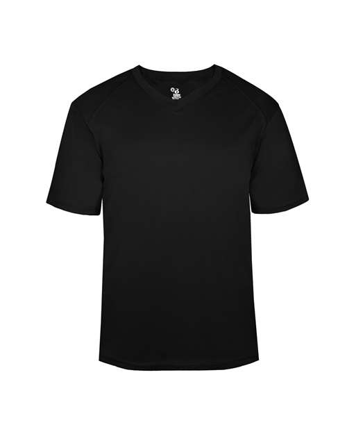 Badger 2162 Youth B-Core V-Neck T-Shirt - Black - front