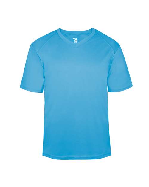 Badger 2162 Youth B-Core V-Neck T-Shirt - Columbia Blue - front
