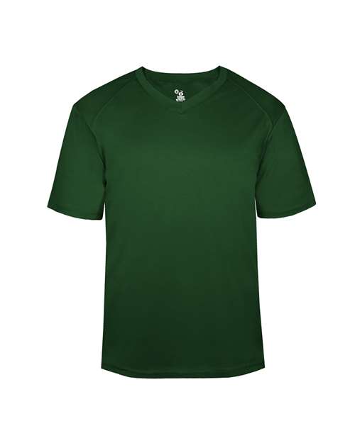 Badger 2162 Youth B-Core V-Neck T-Shirt - Forest - front