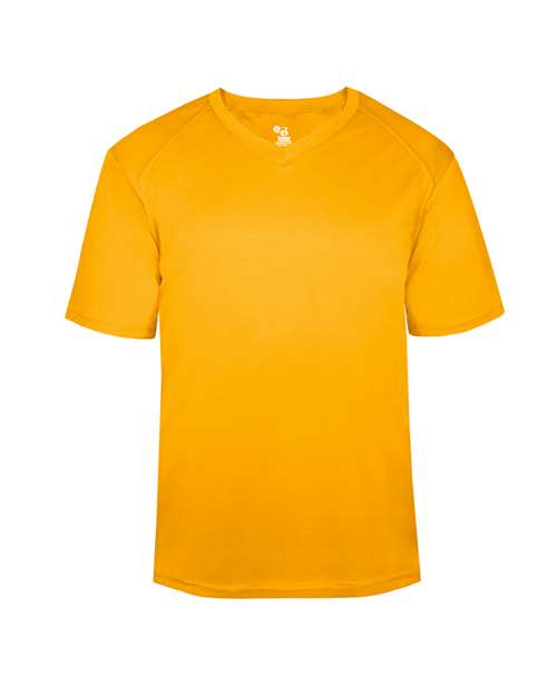 Badger 2162 Youth B-Core V-Neck T-Shirt - Gold - front