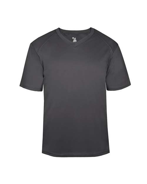 Badger 2162 Youth B-Core V-Neck T-Shirt - Graphite - front