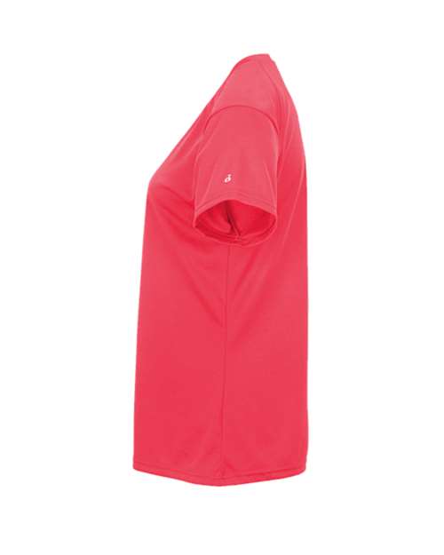 Badger 2162 Youth B-Core V-Neck T-Shirt - Hot Coral - side