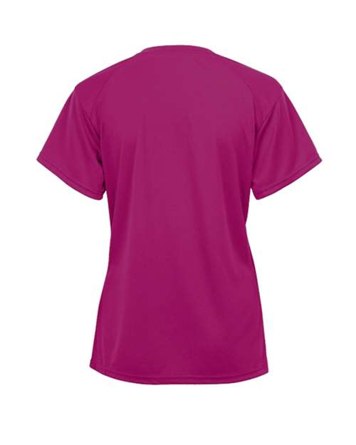 Badger 2162 Youth B-Core V-Neck T-Shirt - Hot Pink - back