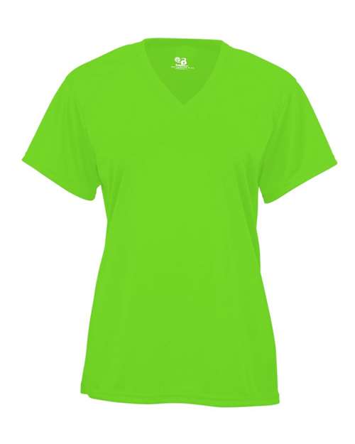 Badger 2162 Youth B-Core V-Neck T-Shirt - Lime - front