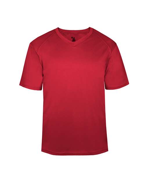 Badger 2162 Youth B-Core V-Neck T-Shirt - Red - front