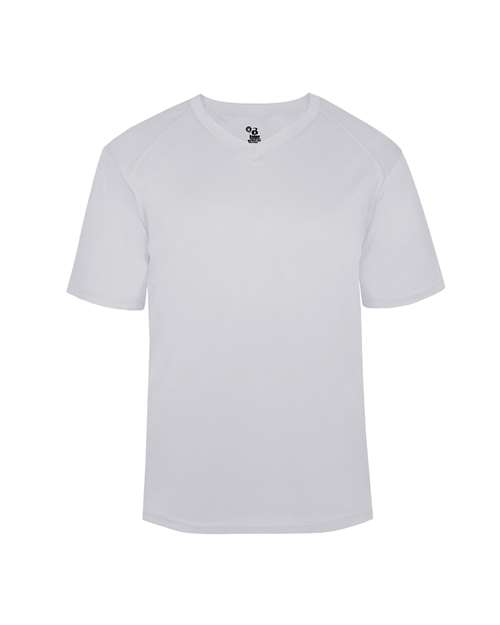 Badger 2162 Youth B-Core V-Neck T-Shirt - Silver - front