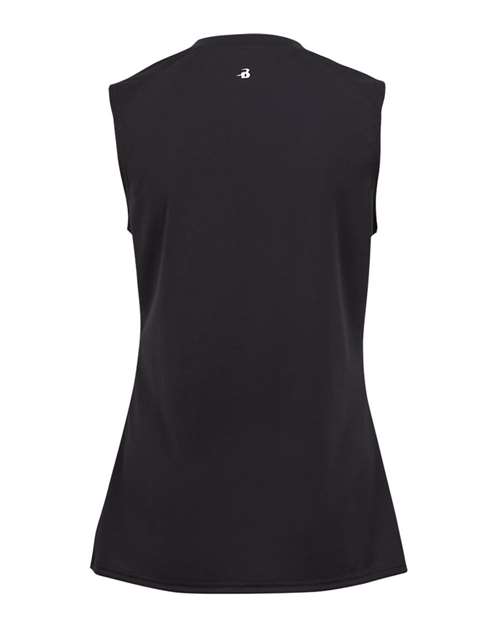 Badger 2163 Girls' B-Core Sleeveless T-Shirt - Black - back
