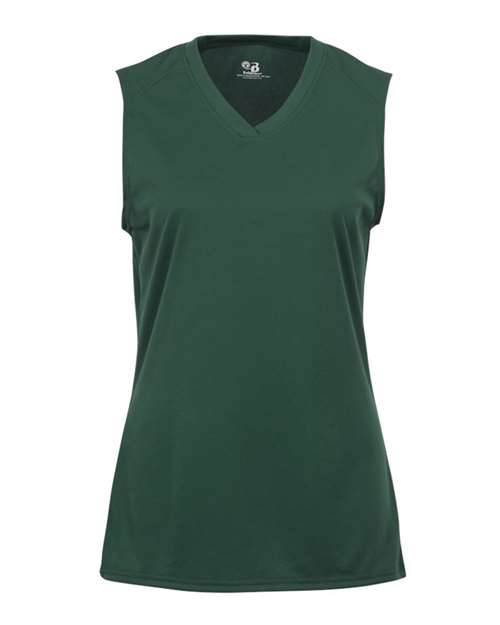 Badger 2163 Girls' B-Core Sleeveless T-Shirt - Forest - front