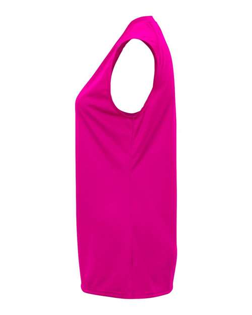 Badger 2163 Girls' B-Core Sleeveless T-Shirt - Hot Pink - side