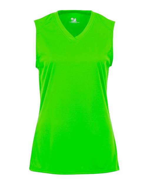 Badger 2163 Girls' B-Core Sleeveless T-Shirt - Lime - front