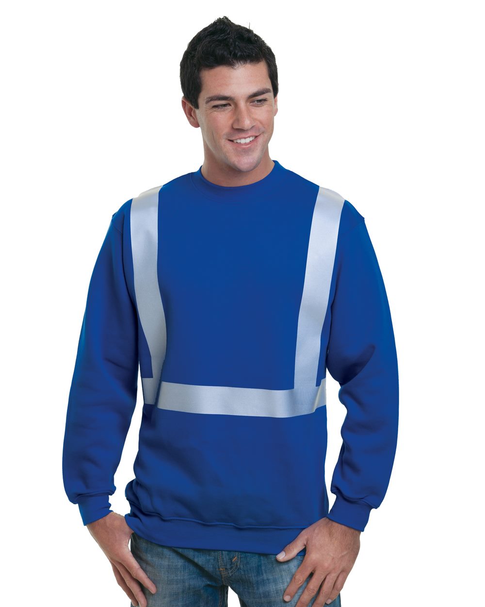 Bayside 3792 Men's USA-Made Hi-Visibility Crewneck Sweatshirt - style