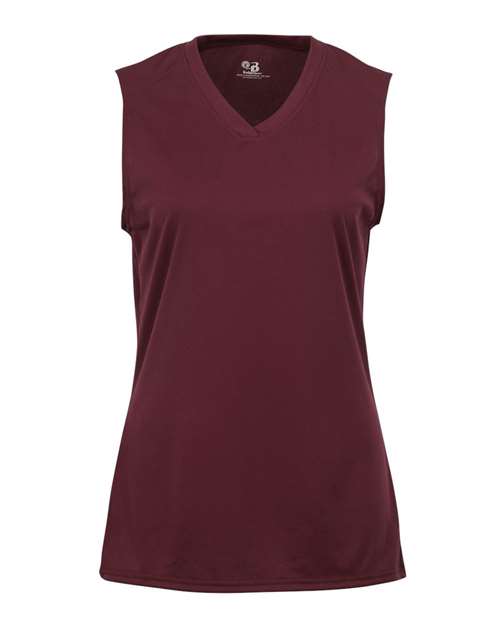 Badger 2163 Girls' B-Core Sleeveless T-Shirt - Maroon - front