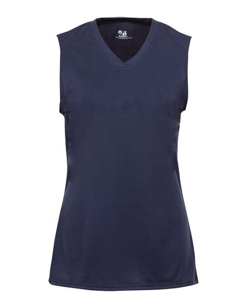 Badger 2163 Girls' B-Core Sleeveless T-Shirt - Navy - front