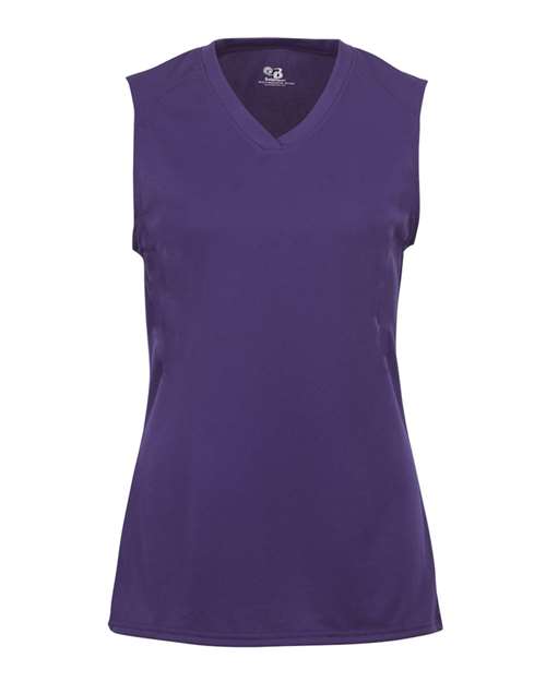 Badger 2163 Girls' B-Core Sleeveless T-Shirt - Purple - front