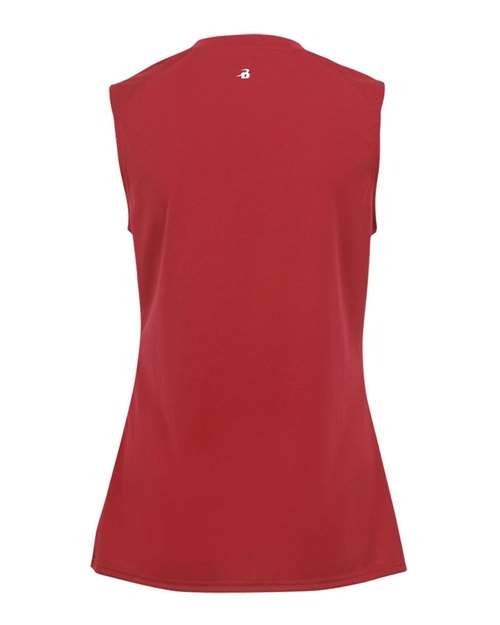 Badger 2163 Girls' B-Core Sleeveless T-Shirt - Red - back
