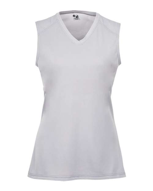 Badger 2163 Girls' B-Core Sleeveless T-Shirt - Silver - front