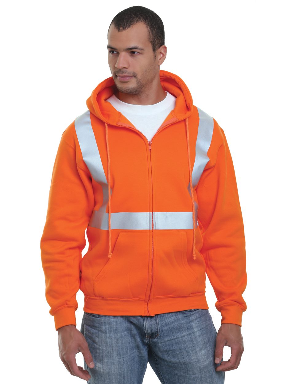 Bayside 3790 Unisex USA-Made Hi-Visibility Full-Zip Hooded Sweatshirt - style