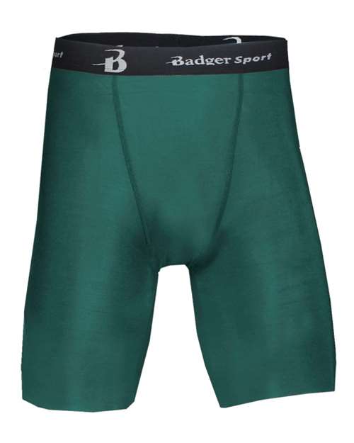 Badger 4607 Men's Pro-Compression Shorts - Forest - front