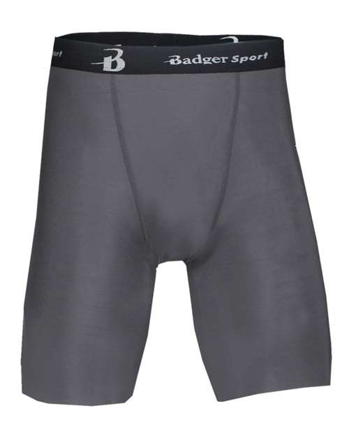 Badger 4607 Men's Pro-Compression Shorts - Graphite - front
