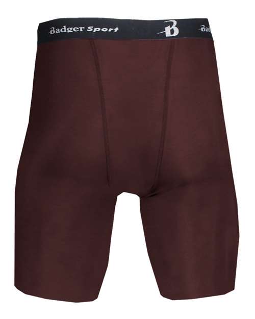 Badger 4607 Men's Pro-Compression Shorts - Maroon - back