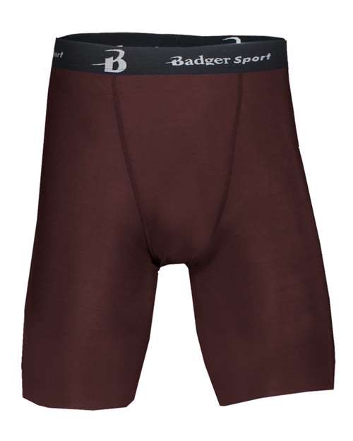 Badger 4607 Men's Pro-Compression Shorts - Maroon - front