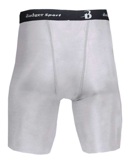 Badger 4607 Men's Pro-Compression Shorts - Silver - back