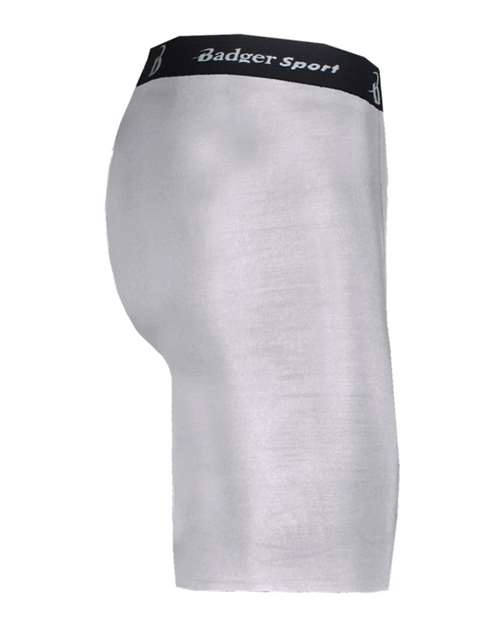 Badger 4607 Men's Pro-Compression Shorts - Silver - side