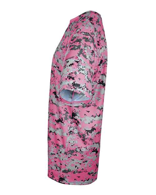 Badger 2180 Youth Digital Camo T-Shirt - Pink Digital - side