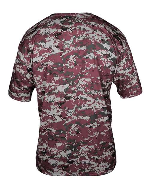 Badger 2180 Youth Digital Camo T-Shirt - Maroon Digital - back