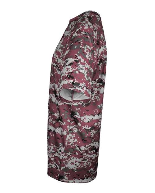 Badger 2180 Youth Digital Camo T-Shirt - Maroon Digital - side