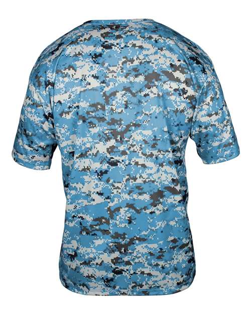 Badger 2180 Youth Digital Camo T-Shirt - Columbia Blue Digital - back