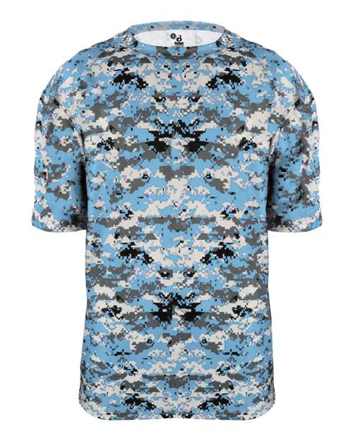 Badger 2180 Youth Digital Camo T-Shirt - Columbia Blue Digital - front