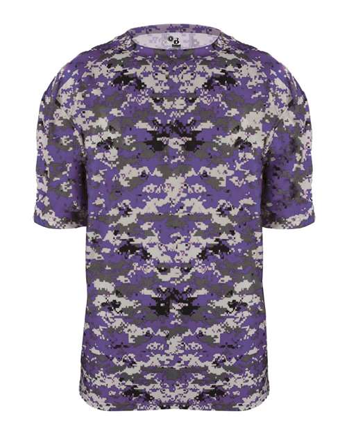Badger 2180 Youth Digital Camo T-Shirt - Purple Digital - front