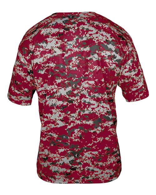 Badger 2180 Youth Digital Camo T-Shirt - Cardinal Digital - back