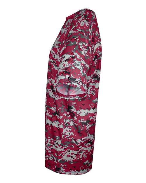 Badger 2180 Youth Digital Camo T-Shirt - Cardinal Digital - side